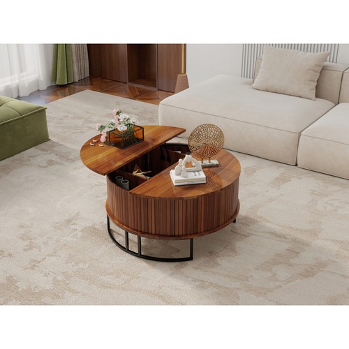 Round coffee table - round, with