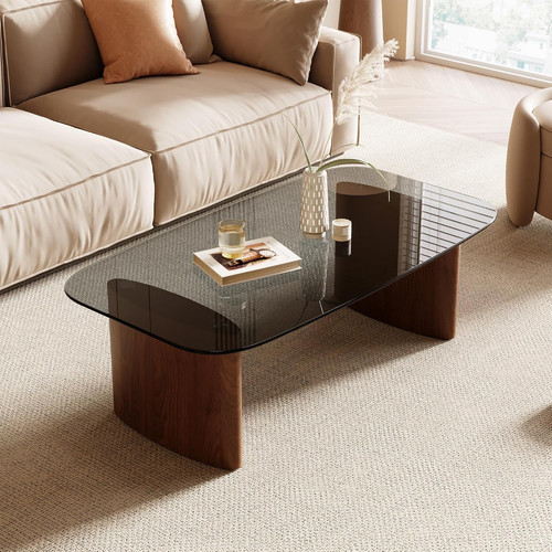 Modern glass coffee table - coffee,