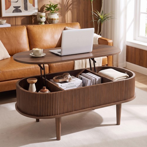 Oval lift top - top, coffee